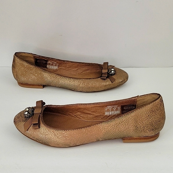 Fossil Burnished Leather Ballet Flats with Owl Charms Bronze Size 7 - Picture 6 of 12